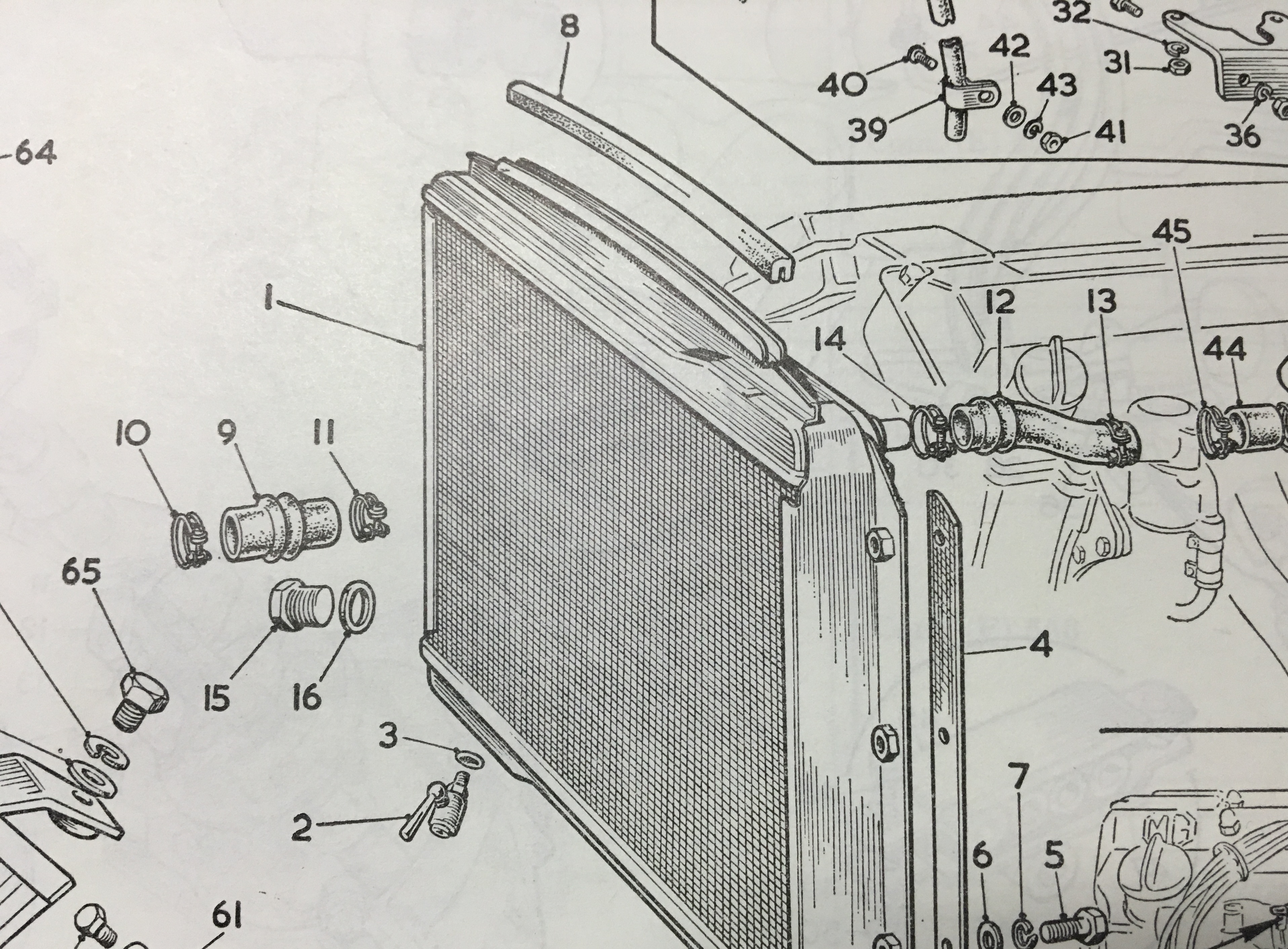 MGA Twin Cam Original Fabric Radiator Hose Set - Sports ... triumph spitfire wire diagram 
